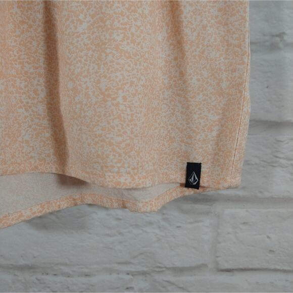 W Volcom Girls Casual Orange White Static Bloom Pull On Shorts NWT Size L 10/12 - Picture 3 of 7